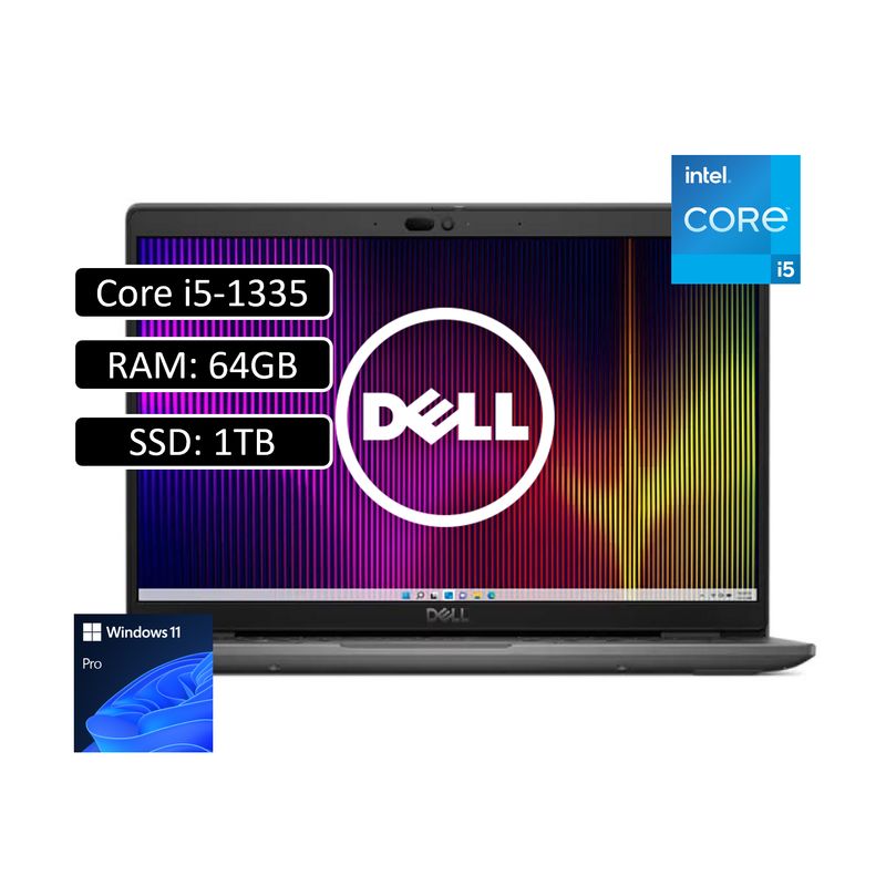DELL - PORTATIL DELL LATITUDE Intel Core I5 1335U SSD 1TB M.2/ DDR5 64GB/ NO DVD 14 FHD