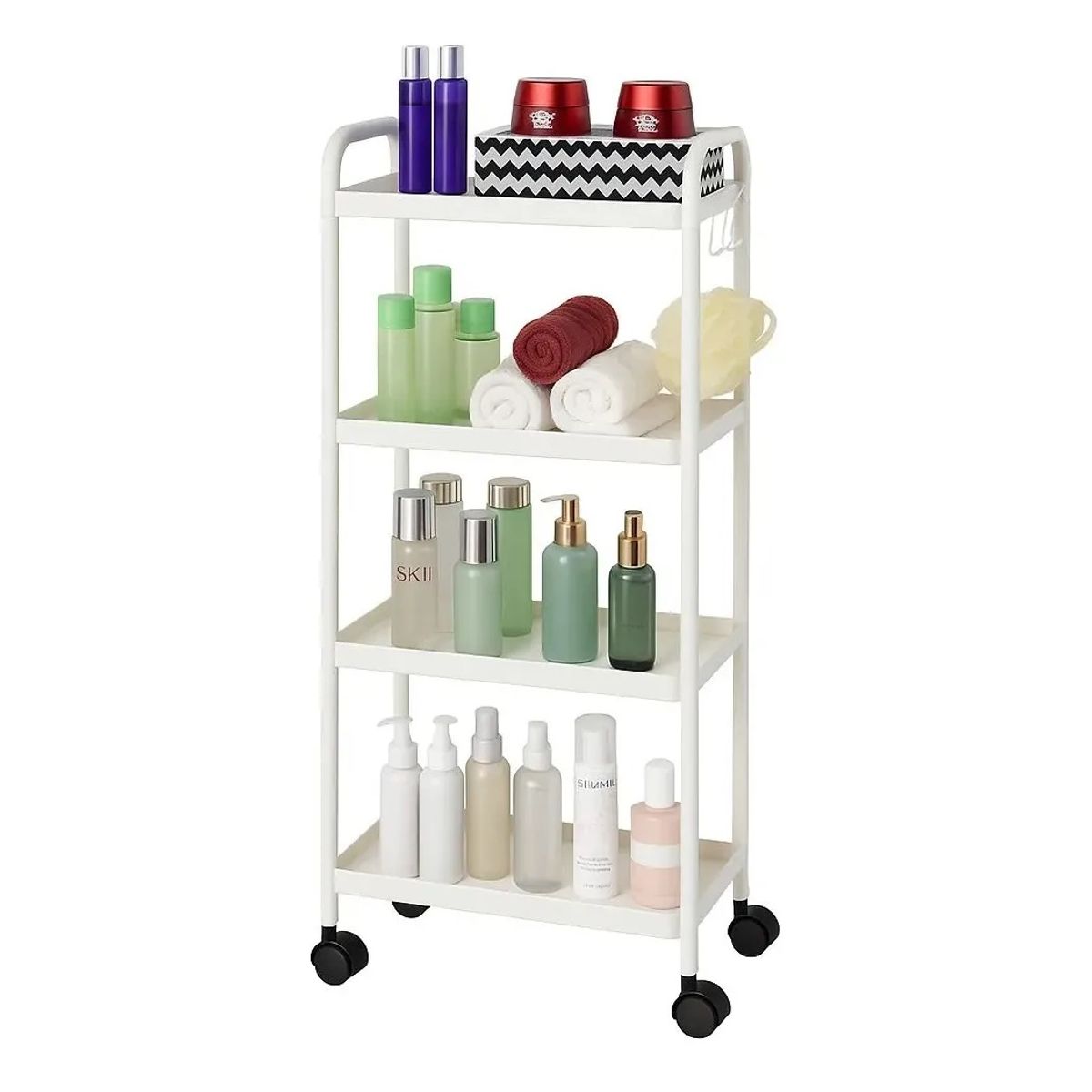 GENERAL - Carro Organizador Ruedas 4 Niveles Multiuso SA-039 Blanco