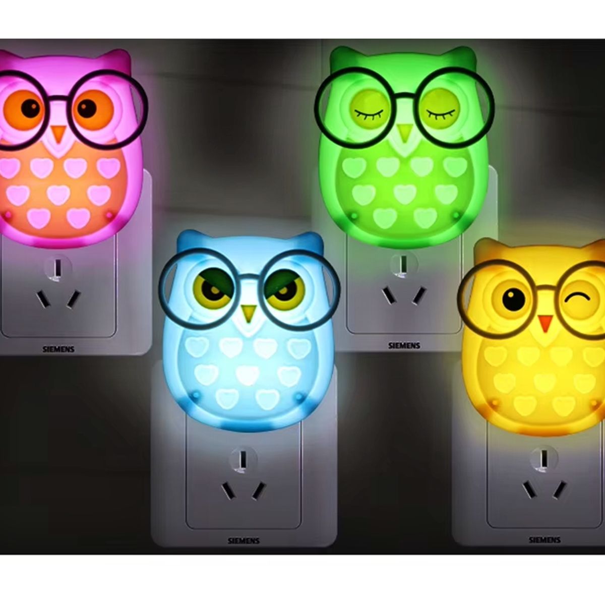 GENERICO - Lámpara Búho Infantil Luz Led Nocturna De Pared Decorativa