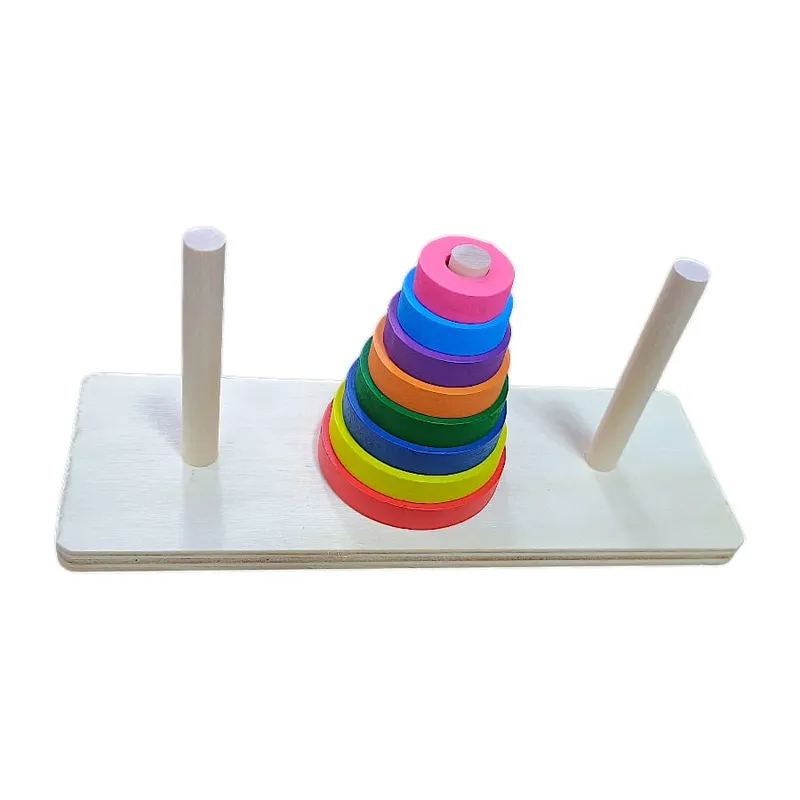 GENERICO - Torre Didactica Torre De Hanói Para Niños En Madera