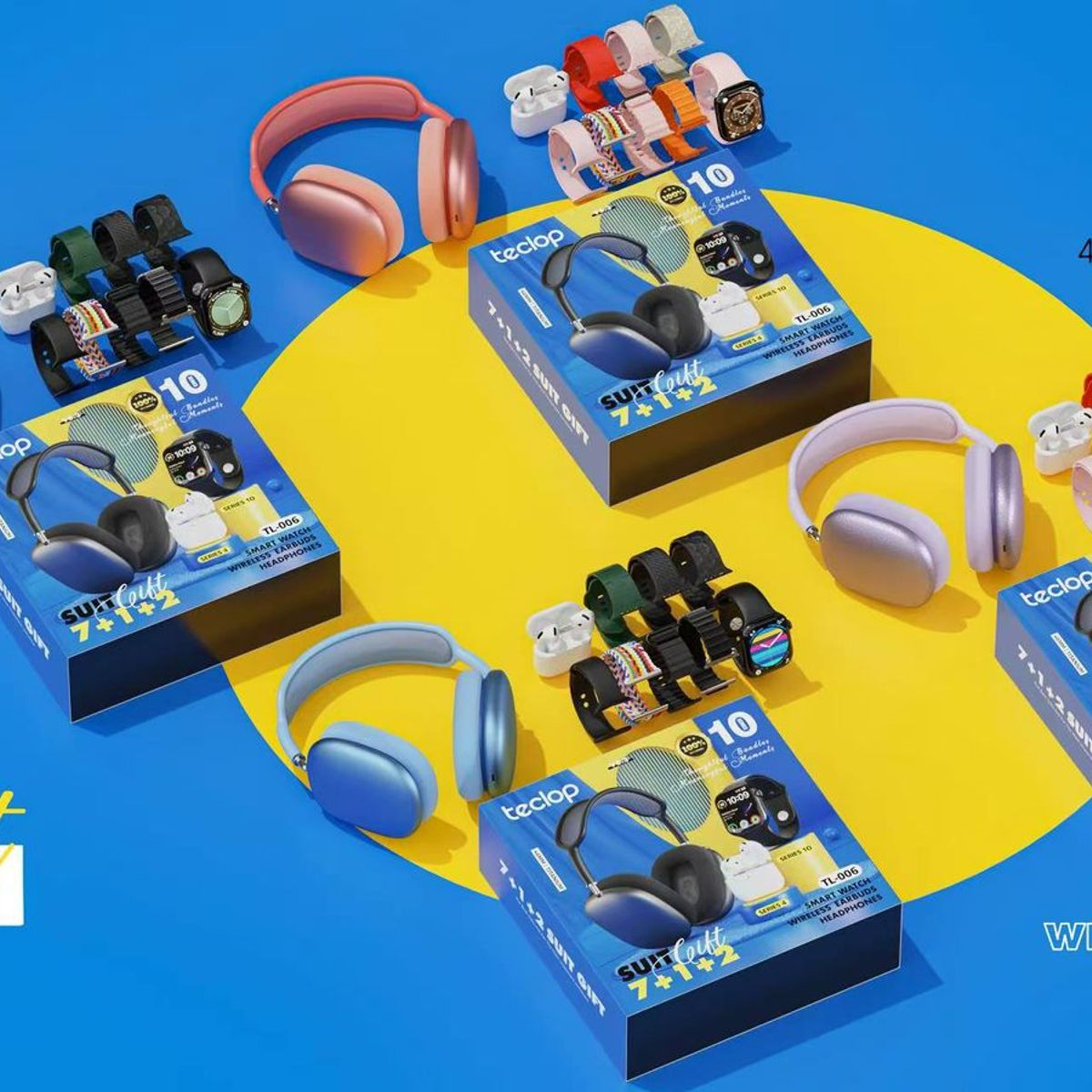 GENERICO - Combo Smartwatch Reloj Audifonos negro