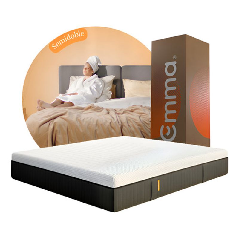 EMMA - Colchón Emma Hybrid Deluxe 120x190 cm Blanco Semidoble