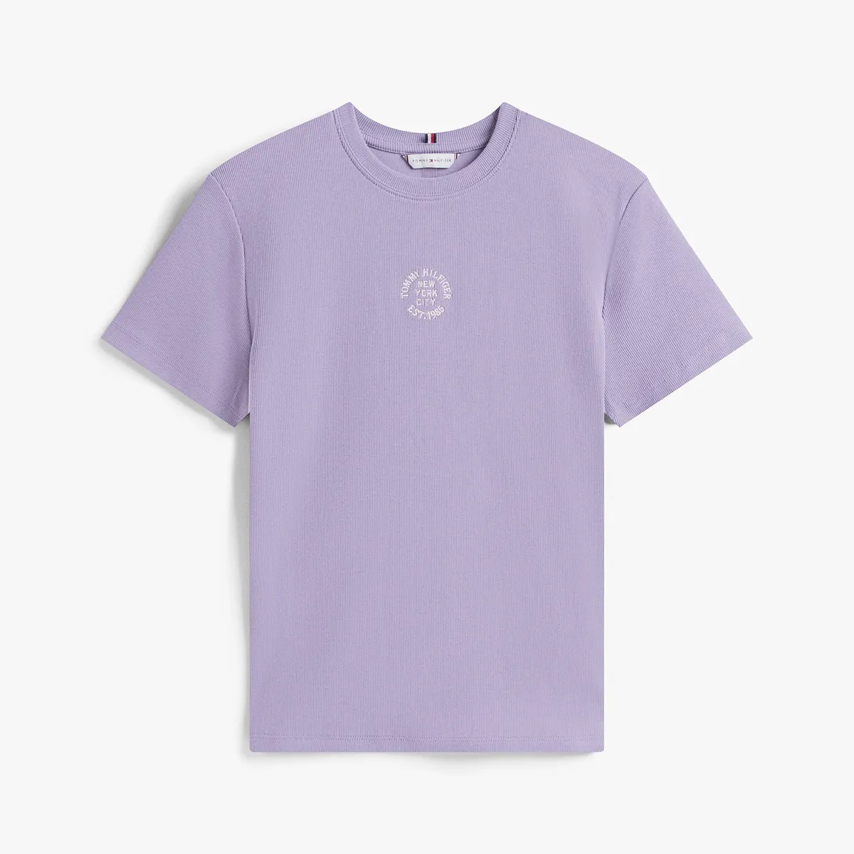 TOMMY HILFIGER - Camiseta purpura de corte regular con diseño de rayas Tommy Hilfiger