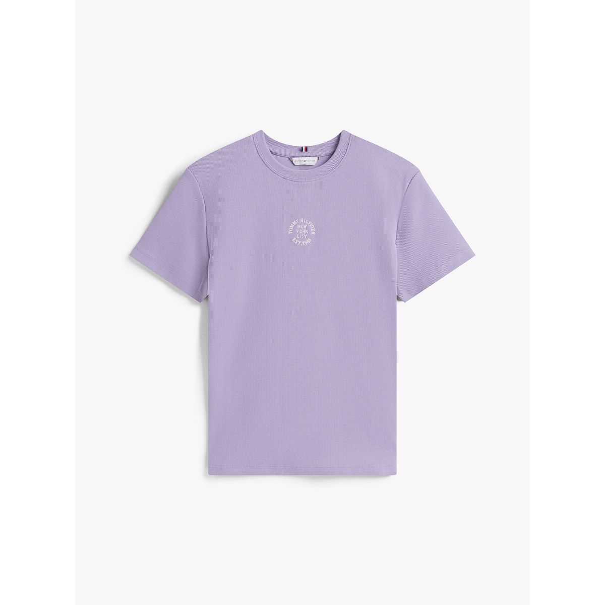 TOMMY HILFIGER - Camiseta purpura de corte regular con diseño de rayas Tommy Hilfiger