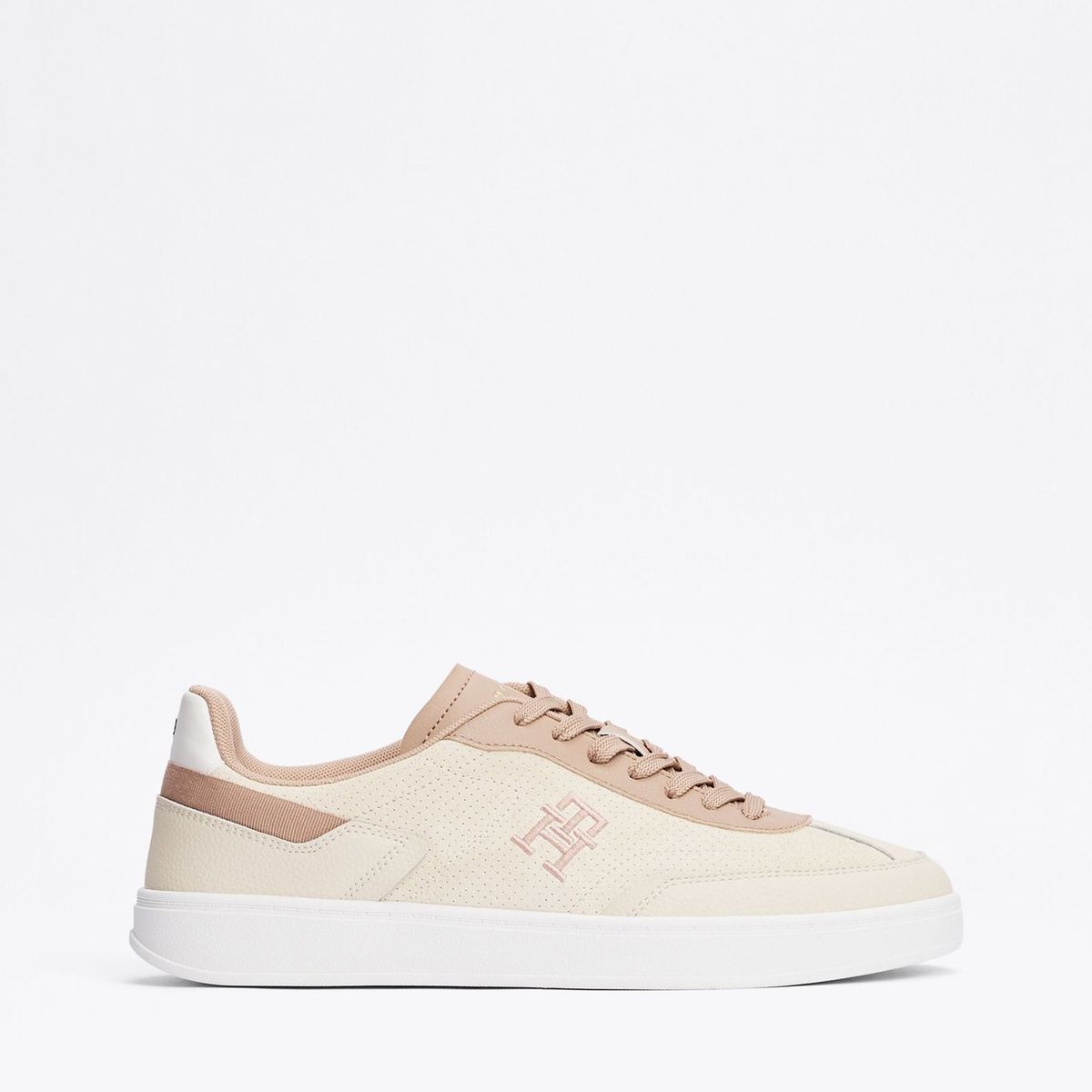 TOMMY HILFIGER - Tenis beige color block con monograma TH Tommy Hilfiger