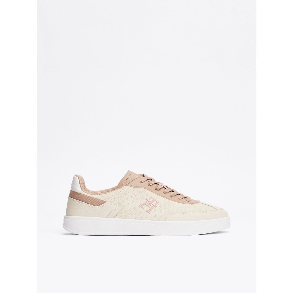 TOMMY HILFIGER - Tenis beige color block con monograma TH Tommy Hilfiger