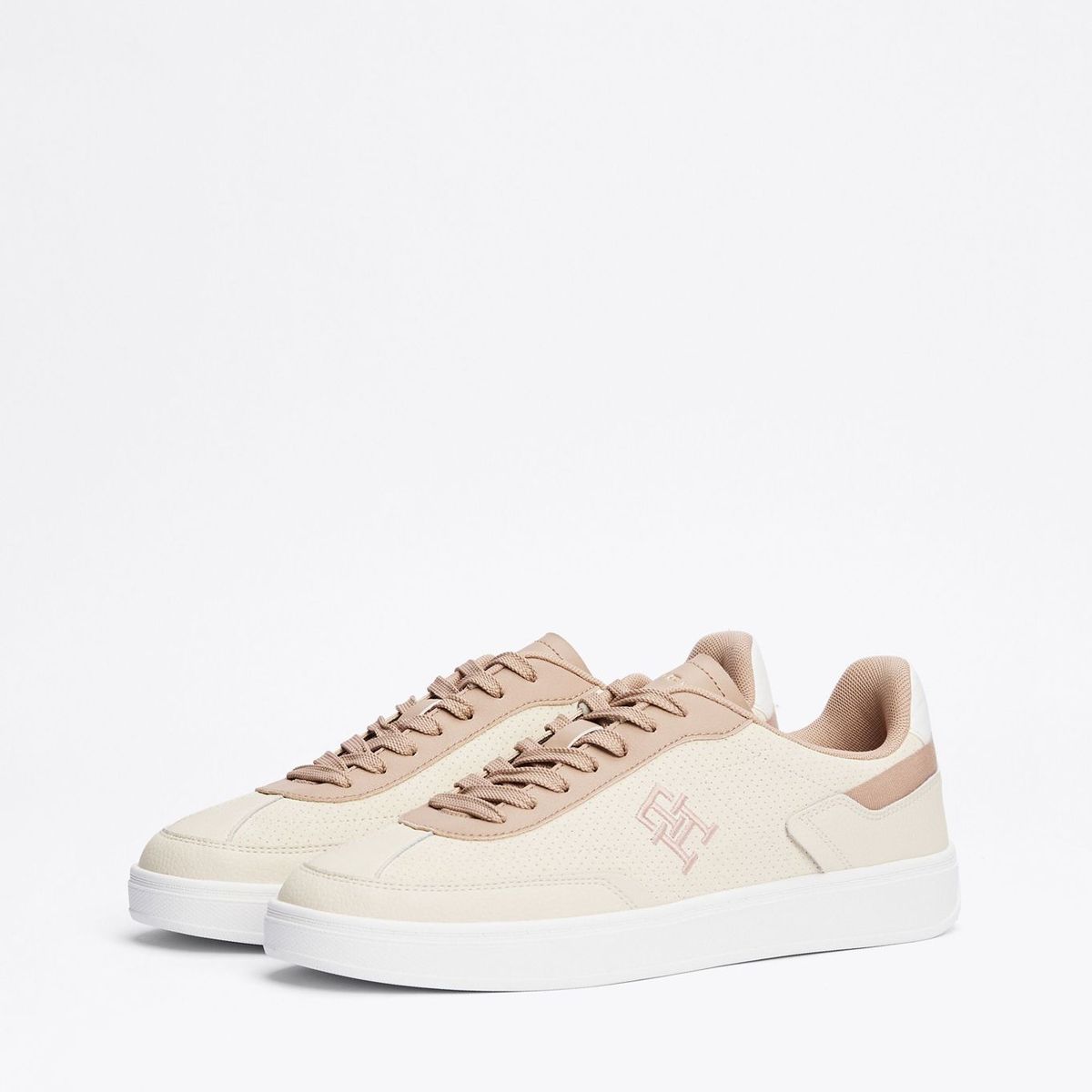 TOMMY HILFIGER - Tenis beige color block con monograma TH Tommy Hilfiger