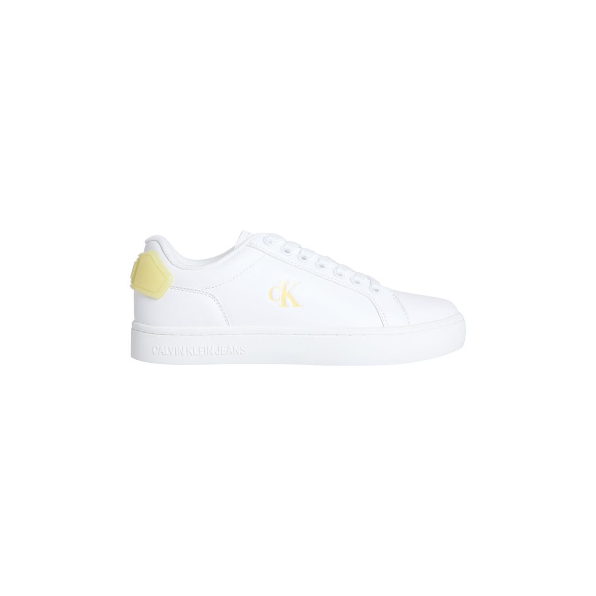 CALVIN KLEIN - Tenis blanco classic cupsole de cuero con parche Calvin Klein
