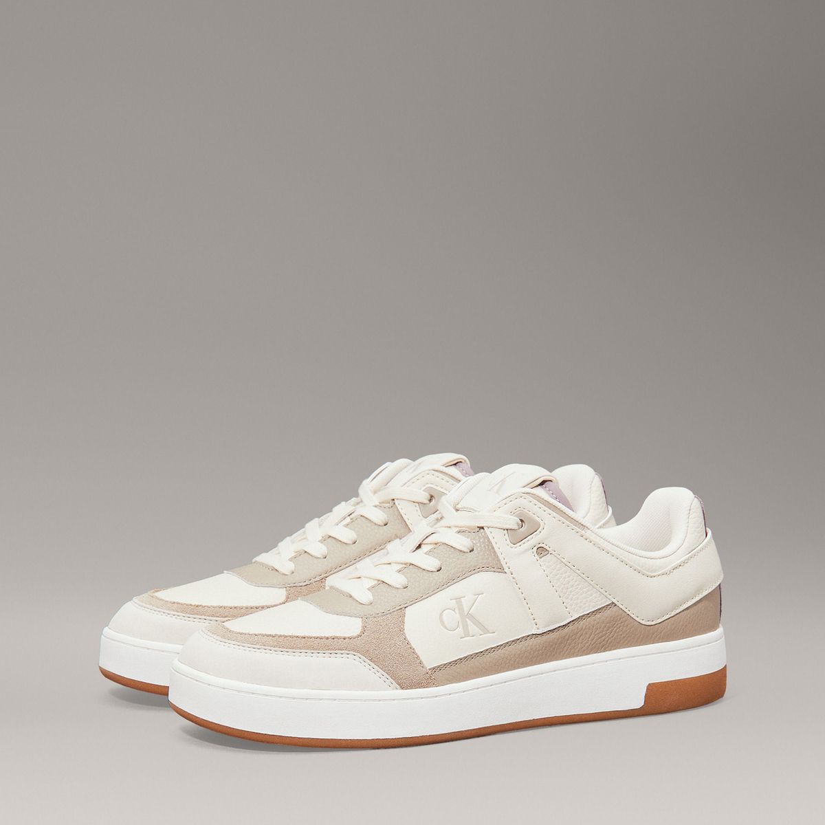 CALVIN KLEIN - Tenis multicolor basket de cuero Calvin Klein