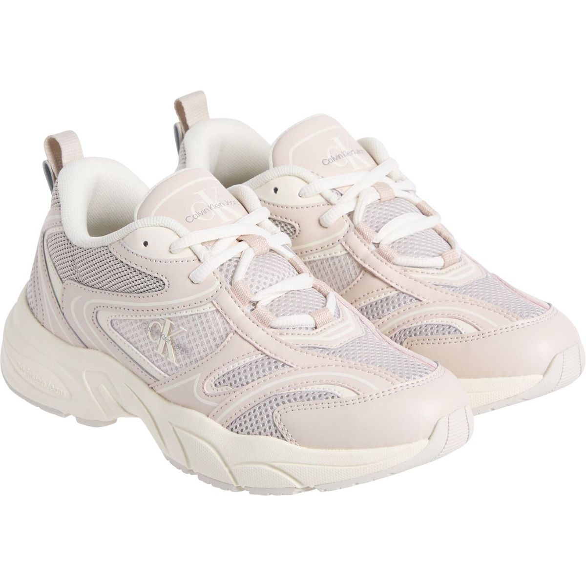 CALVIN KLEIN - Tenis beige retro de malla Calvin Klein
