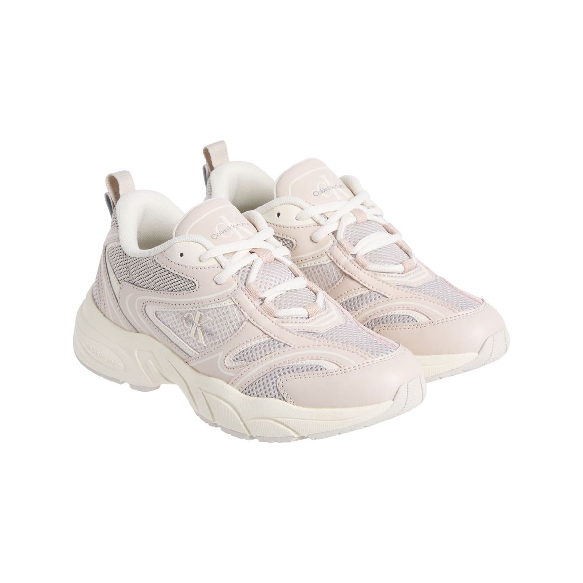 CALVIN KLEIN - Tenis beige retro de malla Calvin Klein