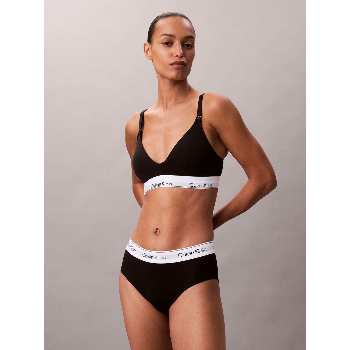 CALVIN KLEIN - Corpiño negro con forro ligero de lactancia - Icon Cotton Modal Calvin Klein