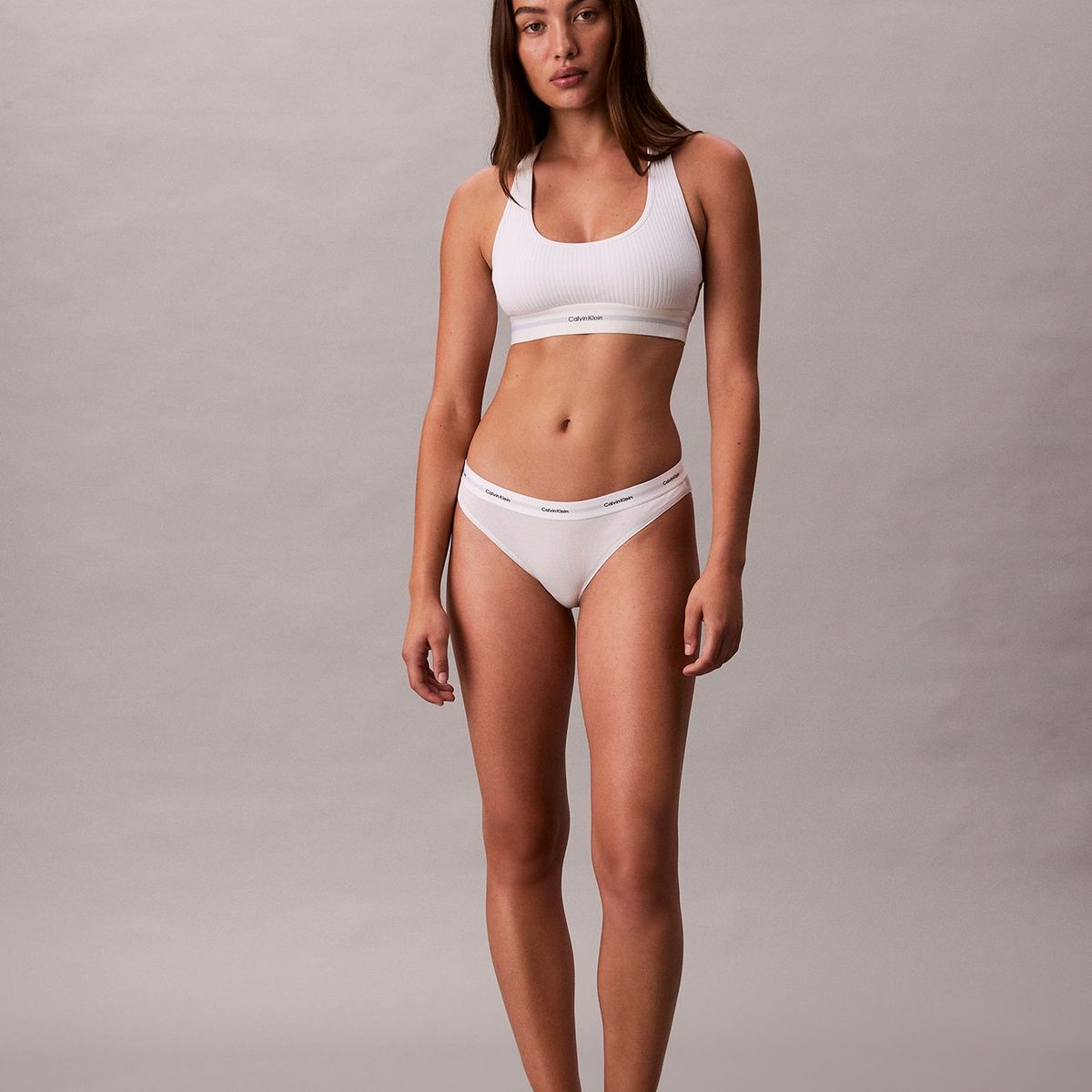 CALVIN KLEIN - Pantys blanco clásicas - Cotton Strech Rib Calvin Klein