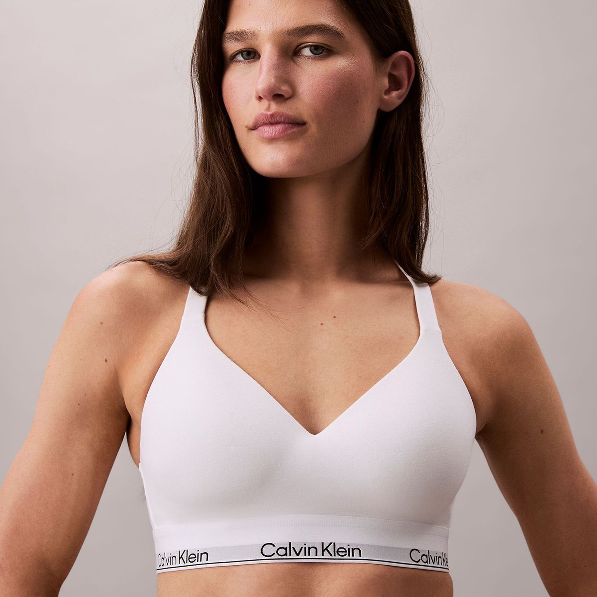 CALVIN KLEIN - Corpiño blanco elevador - Icon Cotton Modal Calvin Klein