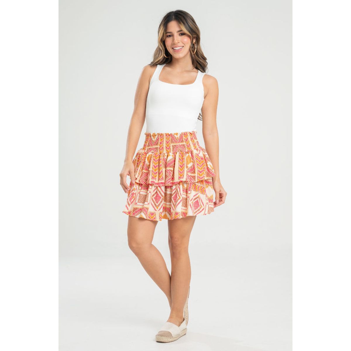 RAGGED - Falda corta chain Beige claro Ragged