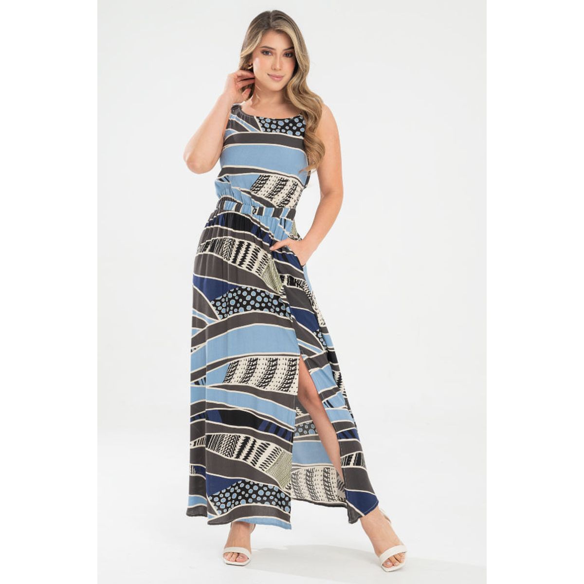 RAGGED - Vestido largo beckett Azul medio Ragged