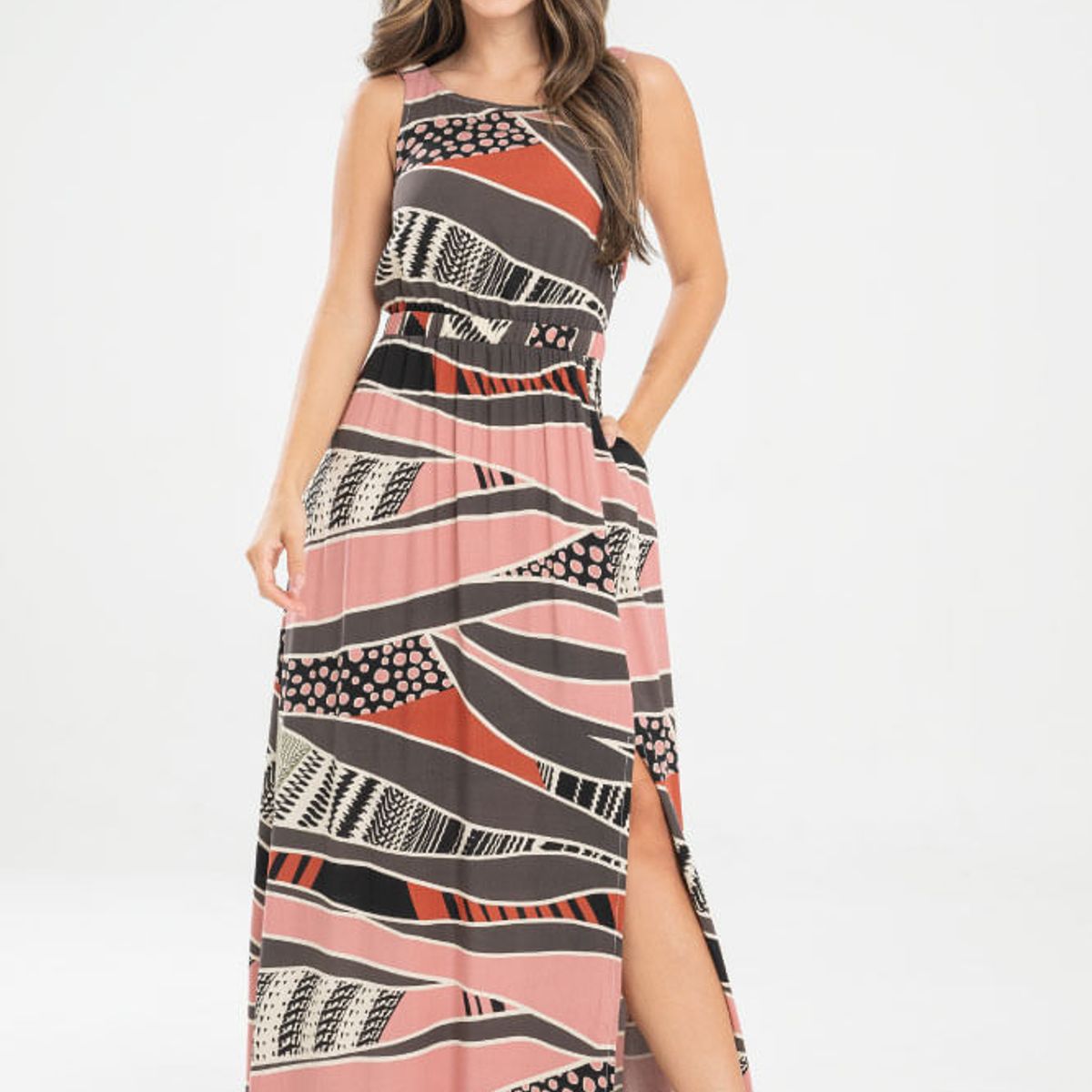 RAGGED - Vestido largo beckett Rosado palo de rosa Ragged