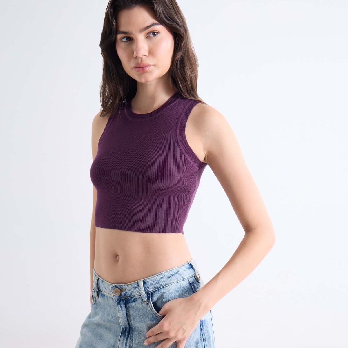 SEVEN SEVEN - Camiseta Para Mujer Manga Sisa Cuello Redondo Color Vino Marca Seven Seven #28096417