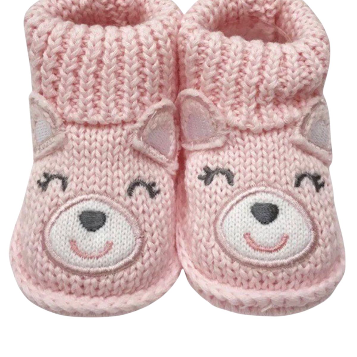 GENERICO - Medias Zapato Tejido para Bebé 0-6 Meses Rosa