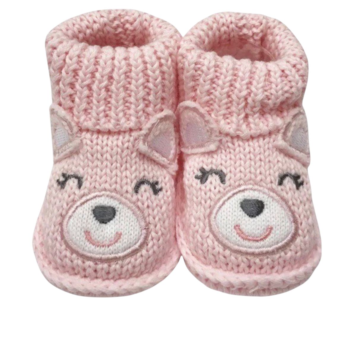 GENERICO - Medias Zapato Tejido para Bebé 0-6 Meses Rosa