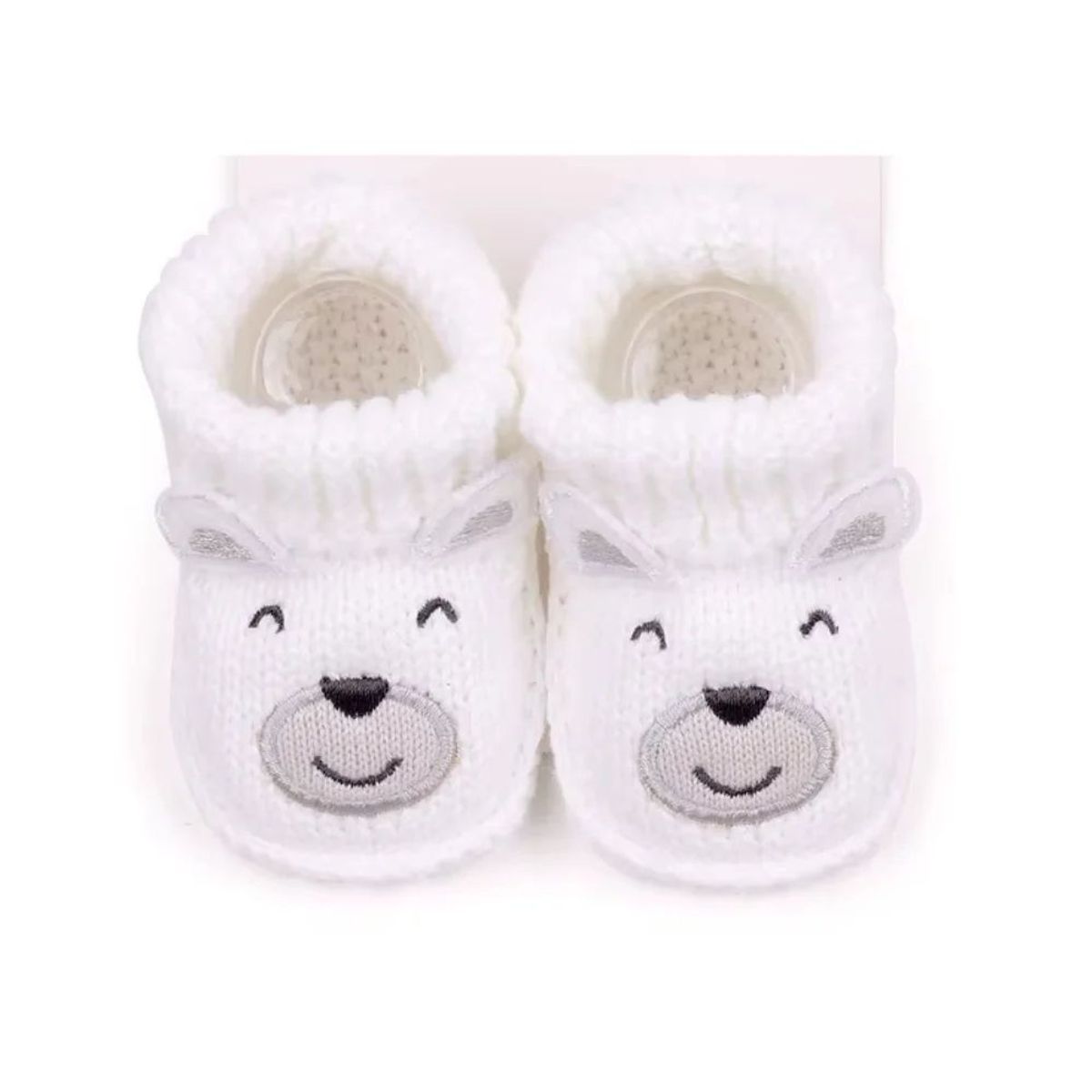 GENERICO - Medias Zapato Tejido para Bebé 0-6 Meses Blanco