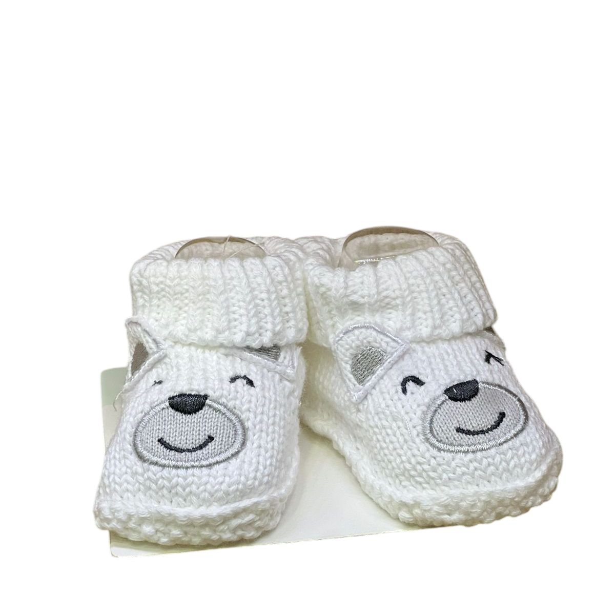 GENERICO - Medias Zapato Tejido para Bebé 0-6 Meses Blanco