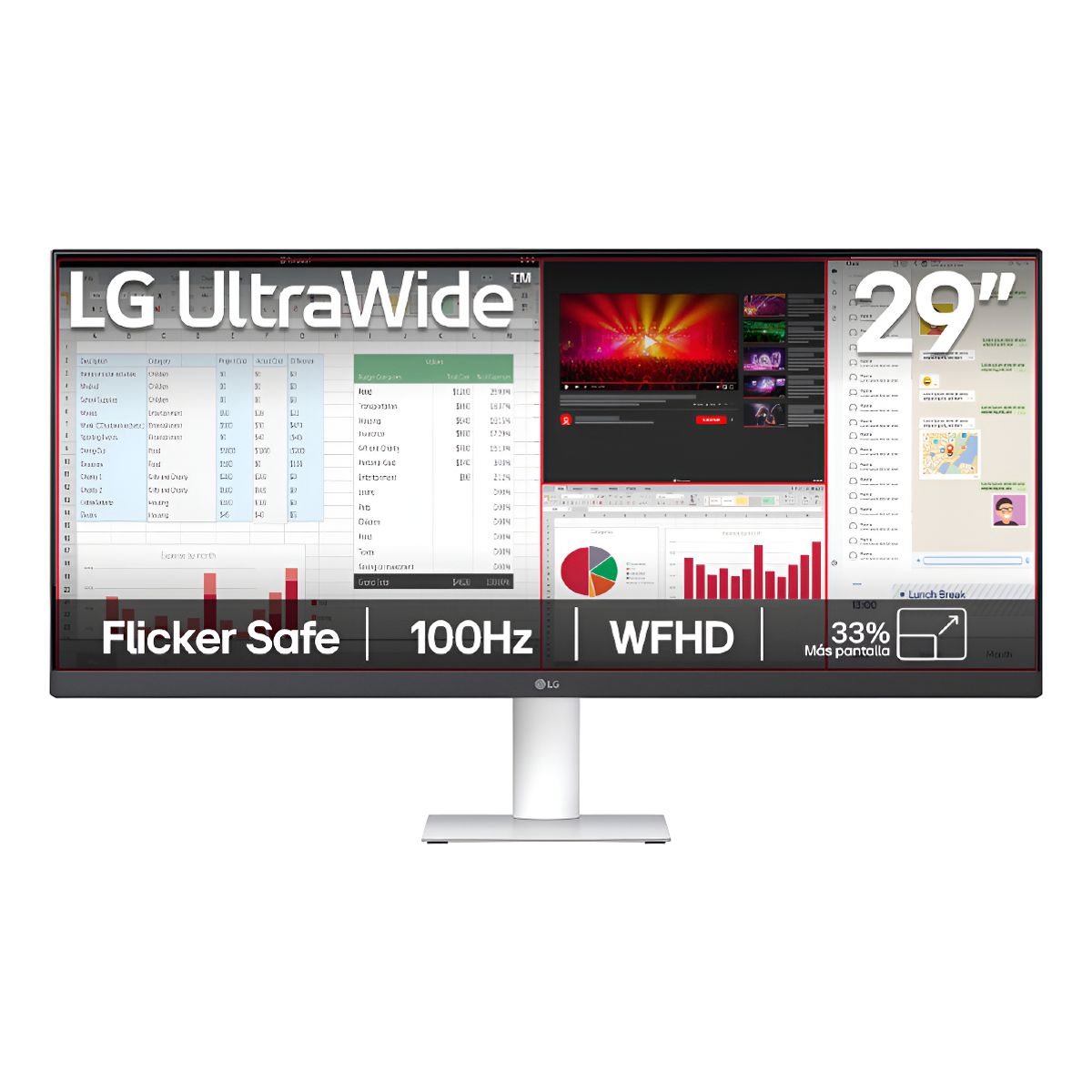 LG - Monitor Lg 29 Pulgadas 29u531a Ultrawide Wfhd Plano Blanco