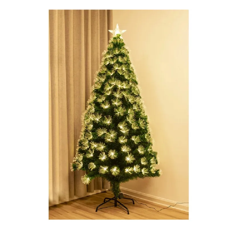 GENERICO - árbol de navidad fibra óptica 2.10cm 277 luces verde cálida