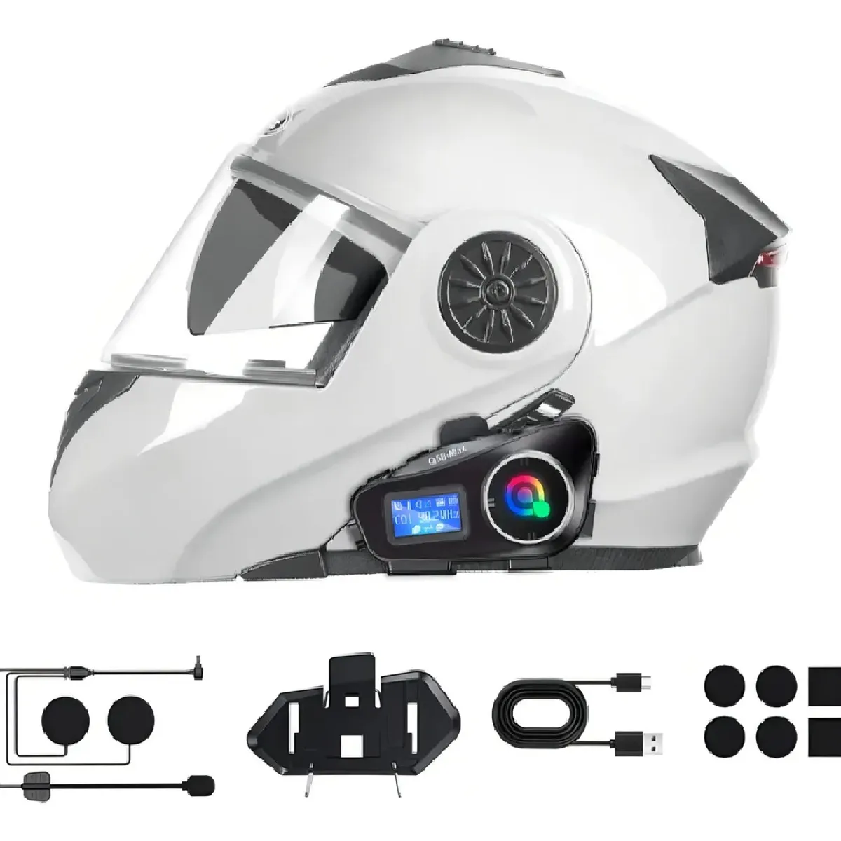 GENERICO - Intercomunicador Para Moto Q58 Rgb Musica Bluetooth 25 Horas