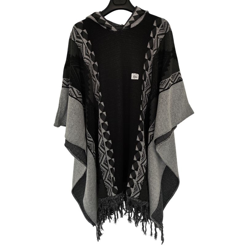 GENERICO - Ruana Poncho Hombre Caballero Tejida Liviana Urbana Con Capota