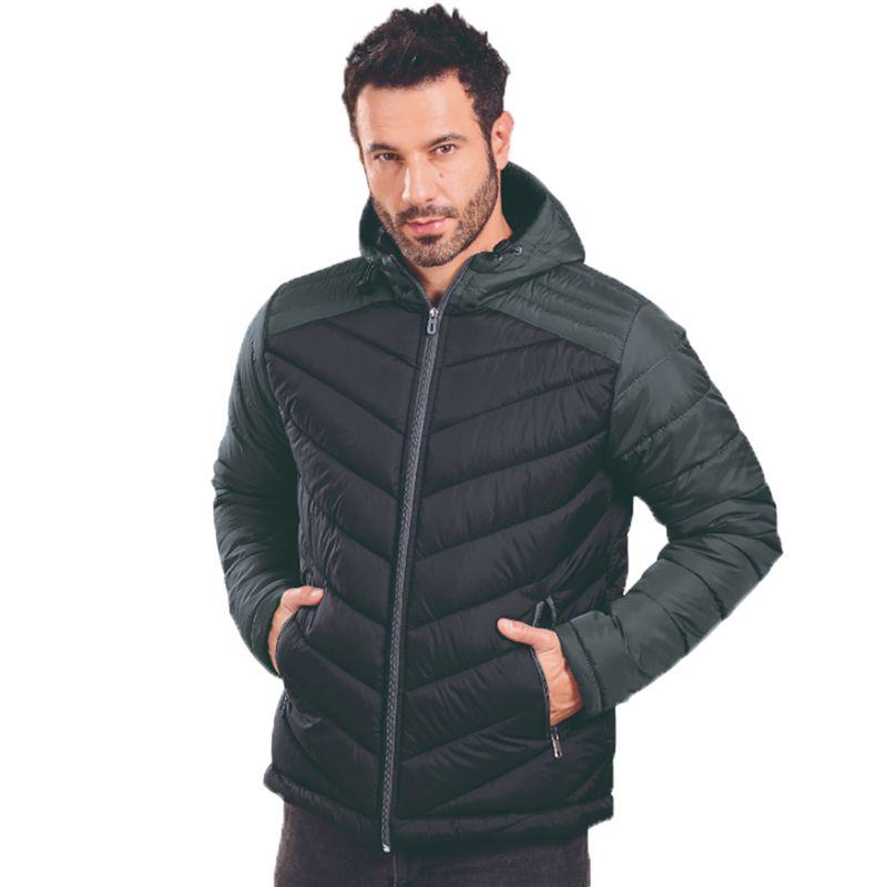 GENERICO - Chaqueta Abrigo Hombre Impermeable Acolchada Con Capota Y Bolsillos
