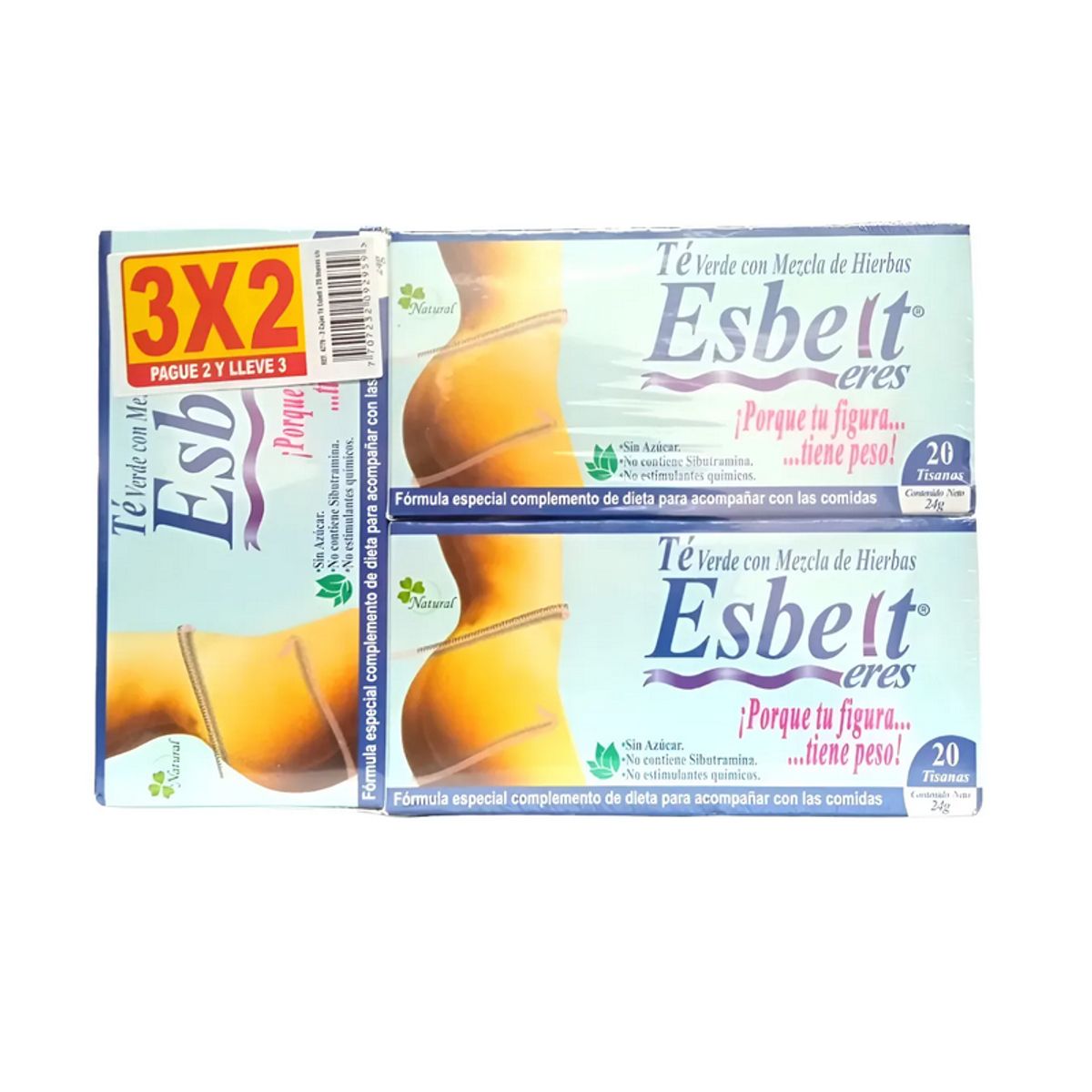NATURAL FRESHLY - ALIMENTO CON TE VERDE Y FRUTAS/ COMBO X 3 CAJAS X 20 U C/U/ ESBELT