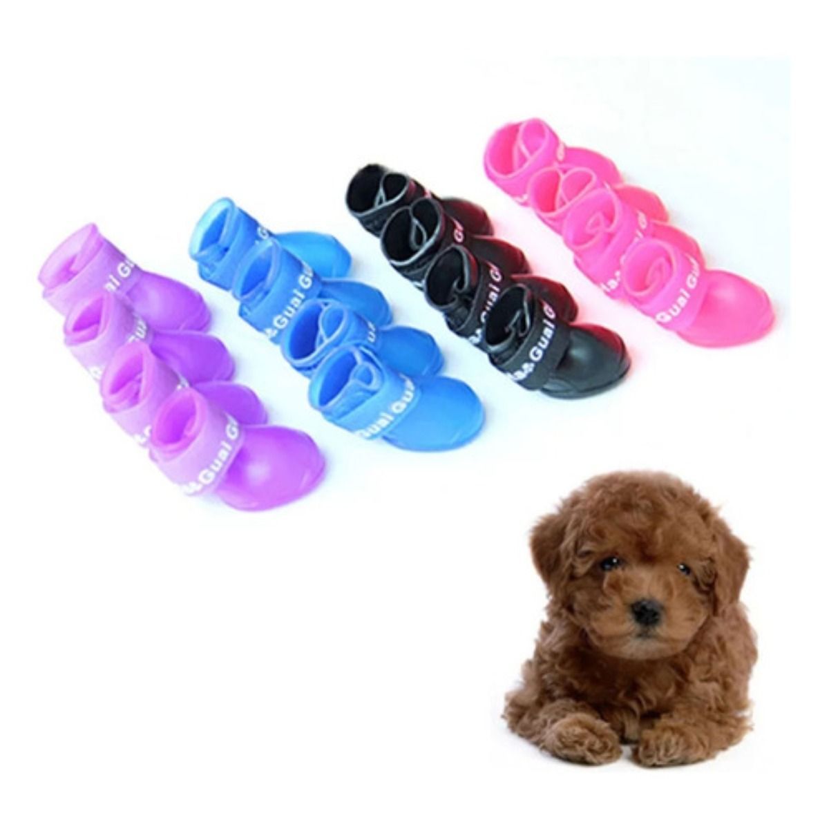 GENERICO - 4 Zapatos Impermeables Lluvia Perro Mascota Talla M