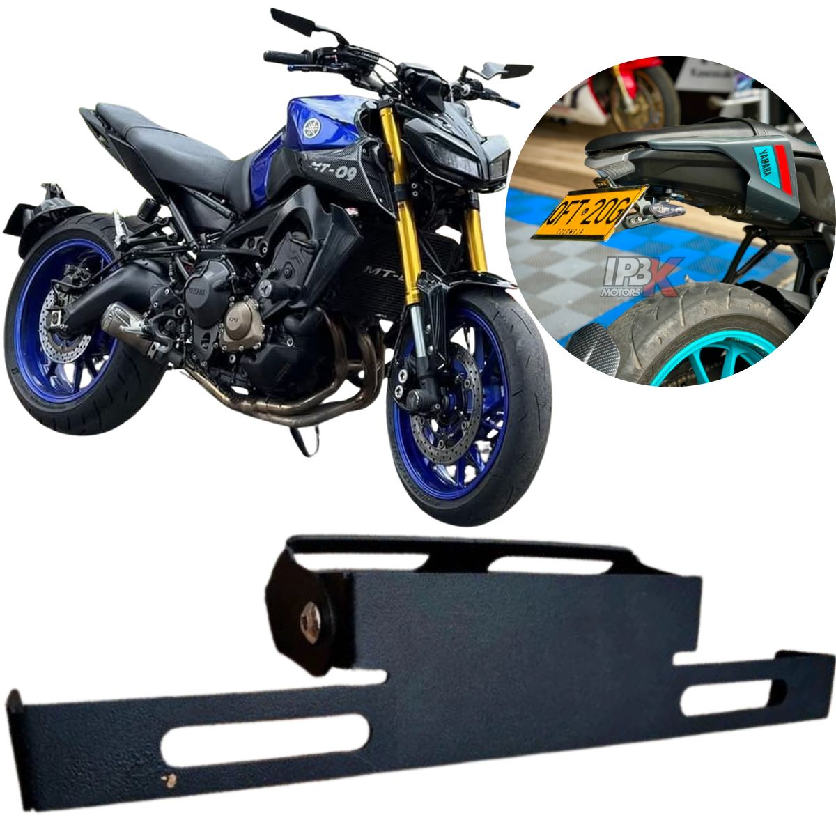 GENERICO - FENDER PORTAPLACA RETRACTIL UNIVERSAL MOTO LUJOS ACCESORIOS