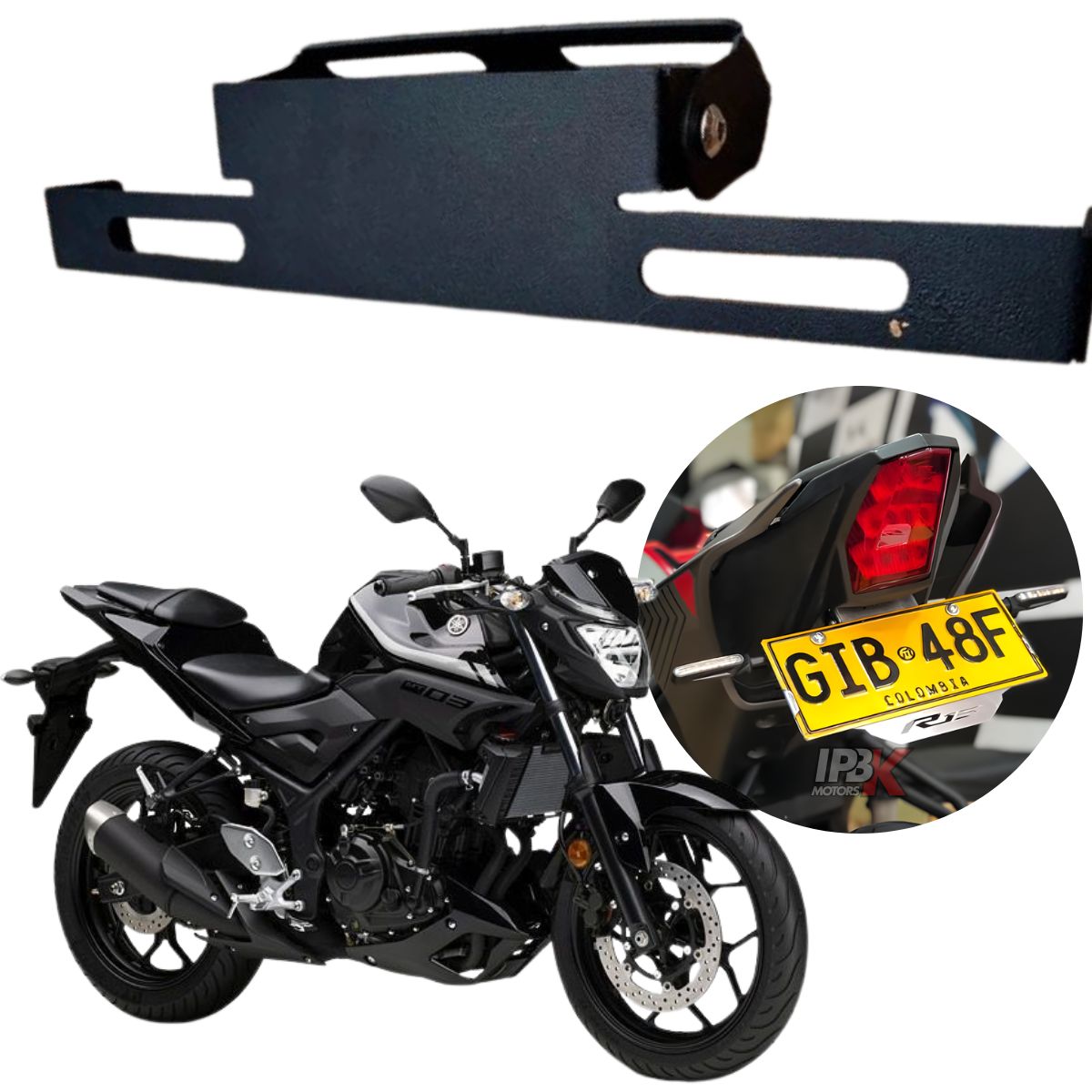 GENERICO - FENDER PORTAPLACA RETRACTIL UNIVERSAL MOTO LUJOS ACCESORIOS