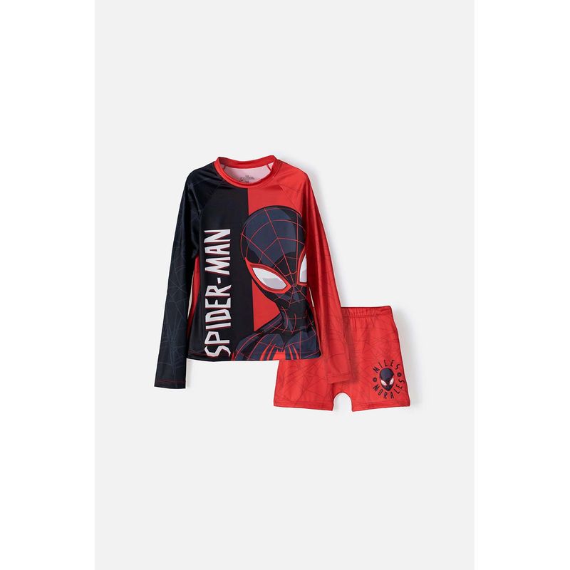 MARVEL - Conjunto de baño Spider-man manga larga para niño