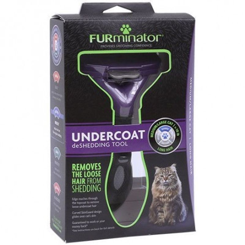 FURMINATOR - Furminator Desmotador para Gato Mediano Pelo Largo