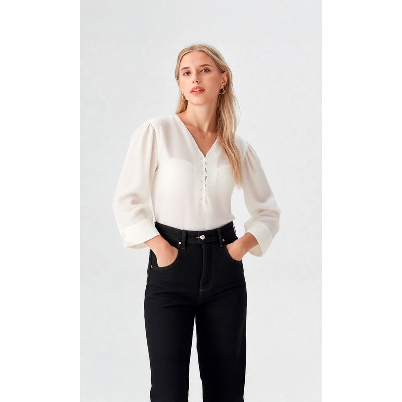 L Y H - Blusa Para Mujer Manga 34 Beige Marca L&H Ref 5P412250