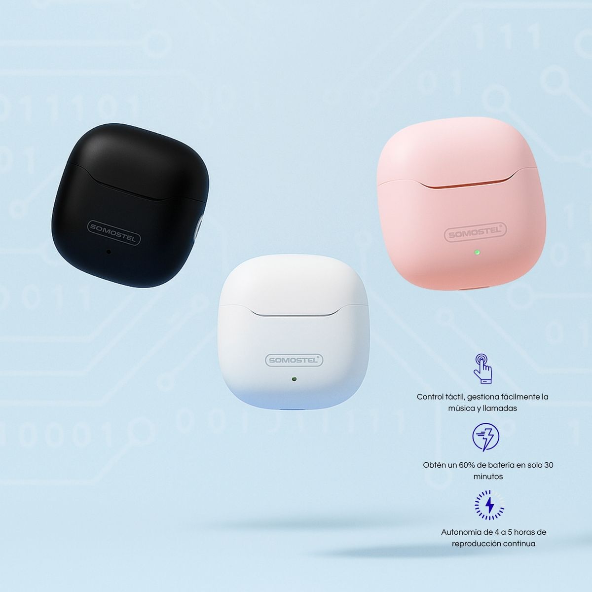 TECH - Audífonos Bluetooth Somostel Auriculares Inalámbricos Hifi 5