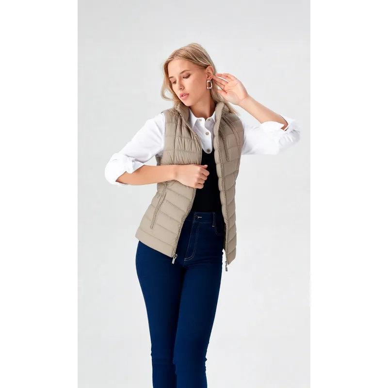 L Y H - Chaleco Para Mujer Café Marca L&H Ref 6N425002