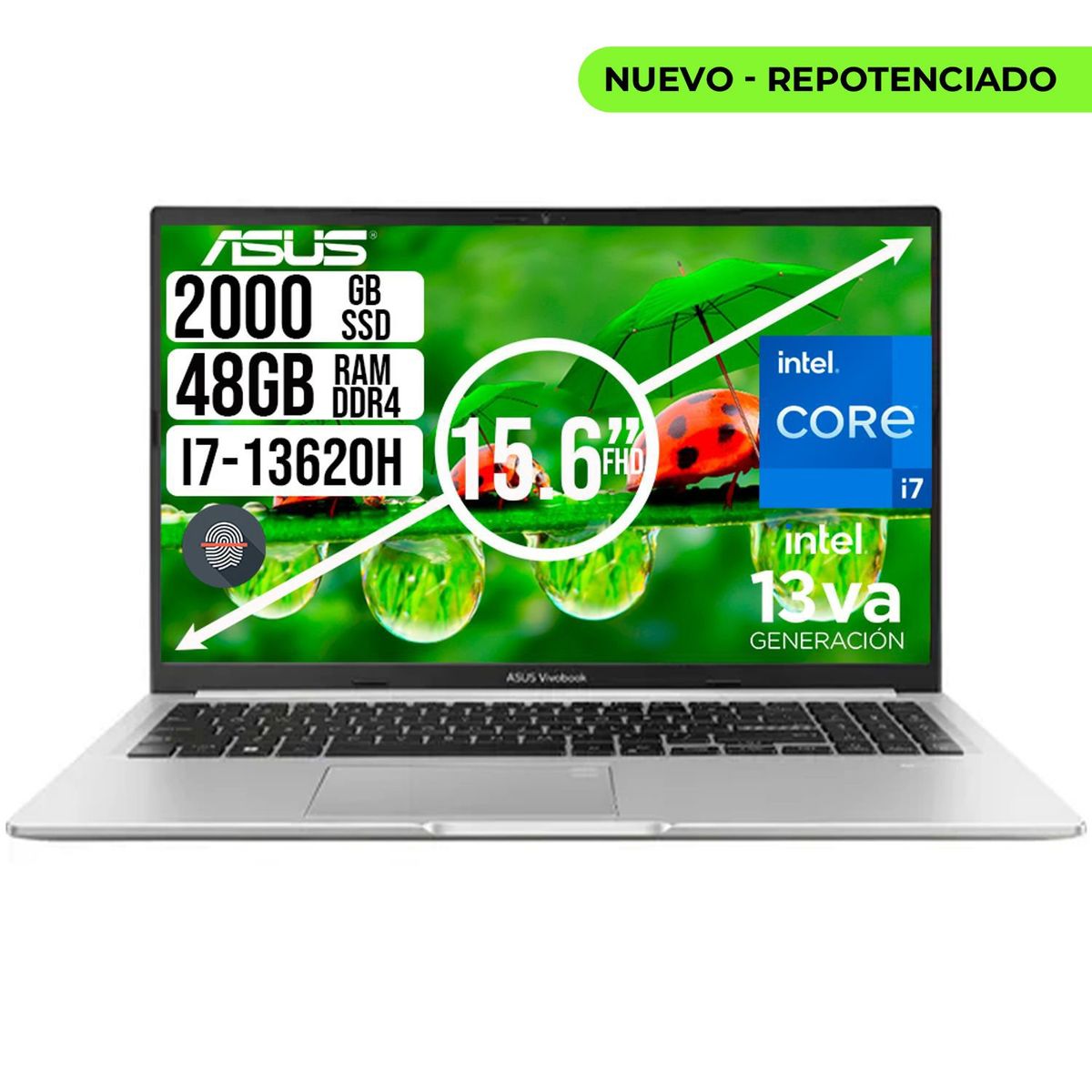ASUS - PORTATIL ASUS VIVOBOOK INTEL I7-13620H SSD 2TB RAM 48GB LCD 15,6 FHD