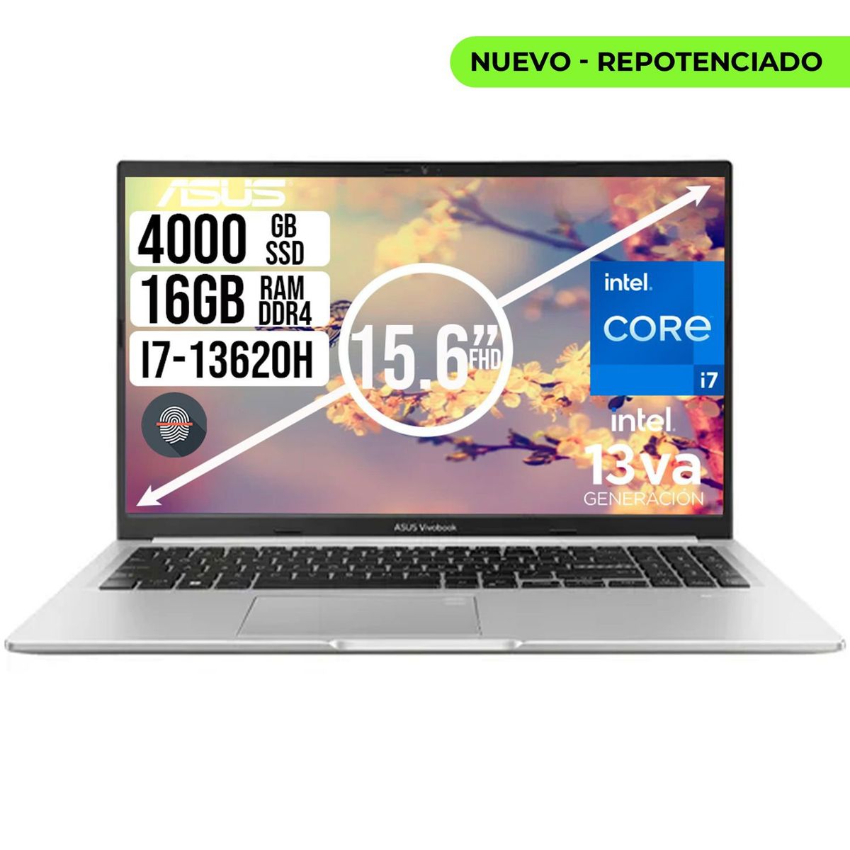 ASUS - PORTATIL ASUS VIVOBOOK INTEL I7-13620H SSD 4TB RAM 16GB LCD 15,6 FHD