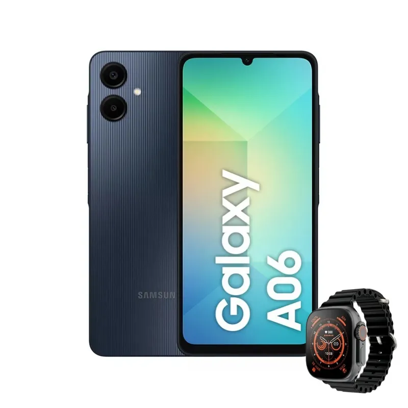 SAMSUNG - Celular Samsung Galaxy A06 128GB 4GB Ram 4G Negro + Smartwatch