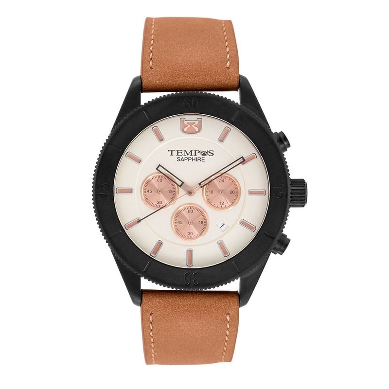 TEMPUS - Reloj Tempus Café y Bisel Negro Para Caballero SMT-230407-03