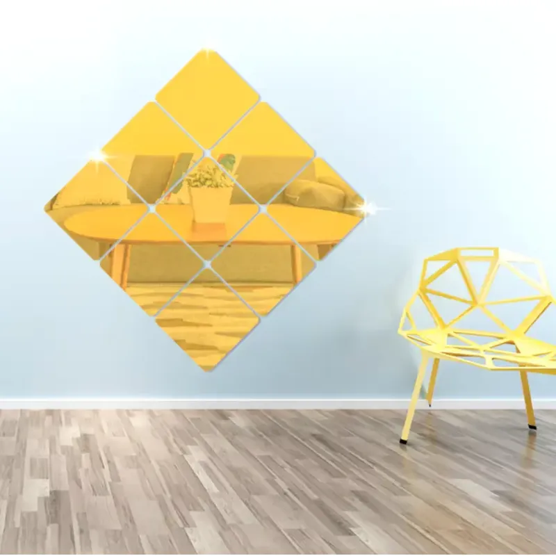 DECOR - ESPEJOS DECORATIVOS HOGAR DORADOS PACK POR 15 UNIDADES