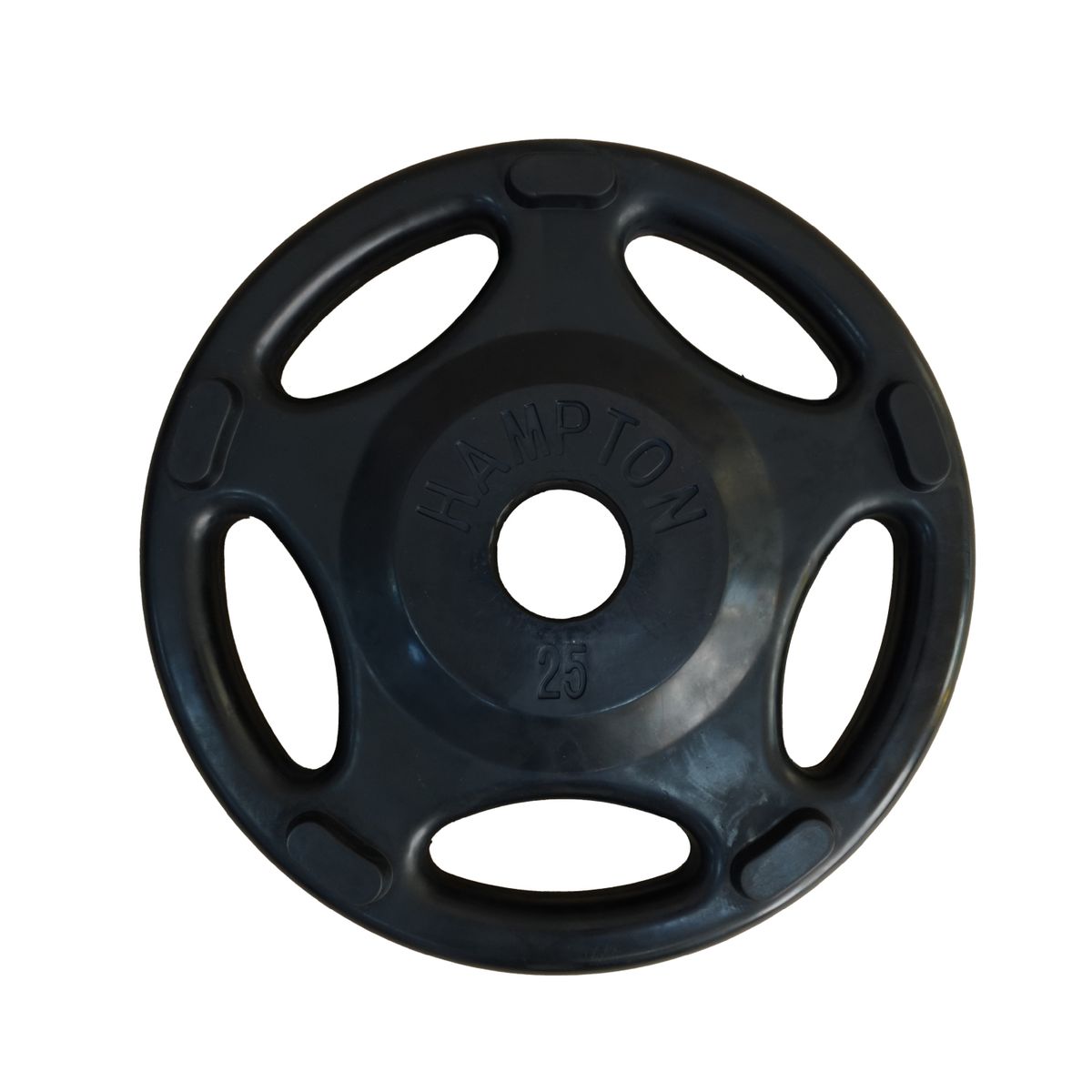 HAMPTON - Disco Olímpico de Caucho 25 lb Antigolpes para Entrenamiento de Fuerza