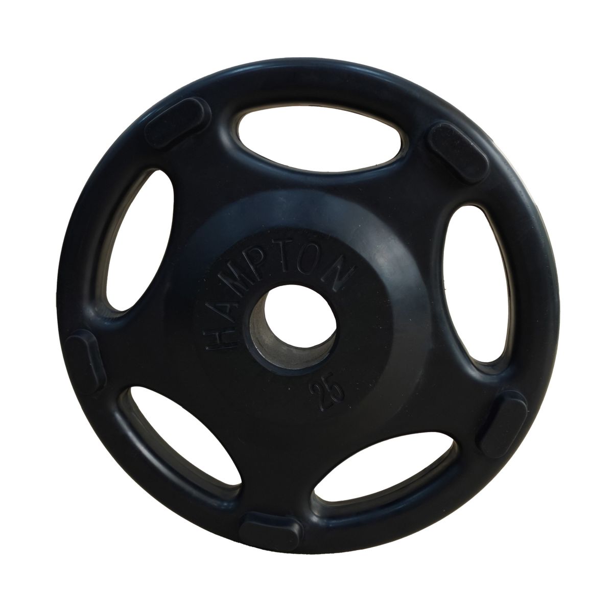 HAMPTON - Disco Olímpico de Caucho 25 lb Antigolpes para Entrenamiento de Fuerza