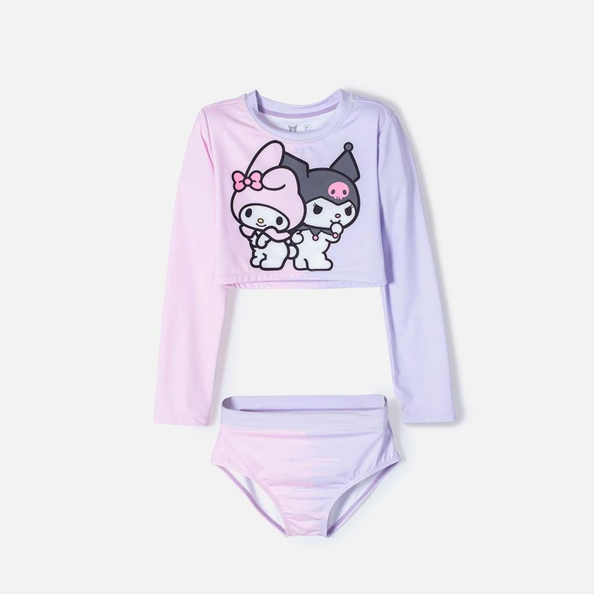 SANRIO - Conjunto de baño de My Melody & Kuromi manga larga para niña