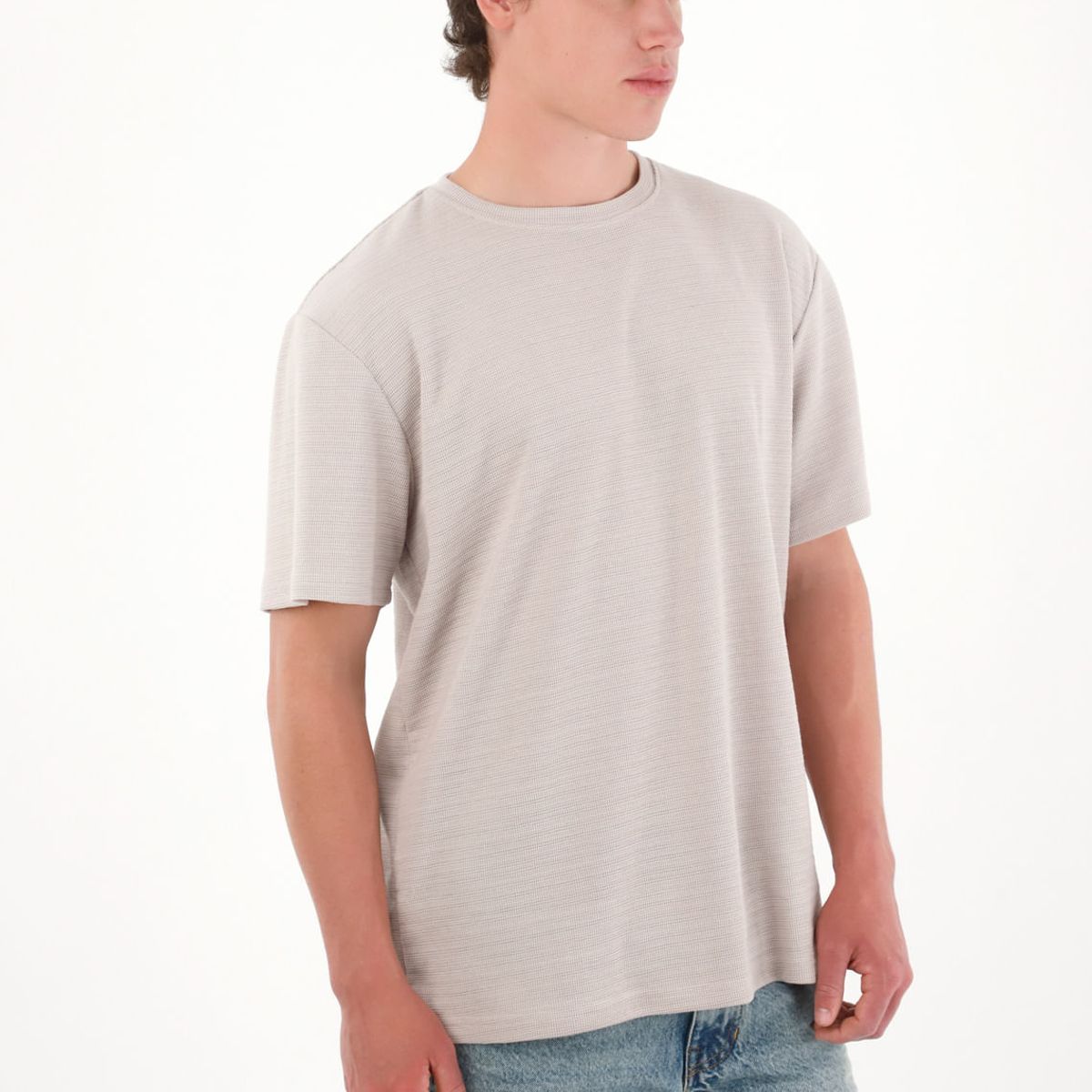 TENNIS - Camiseta básica de tela con textura café para hombre