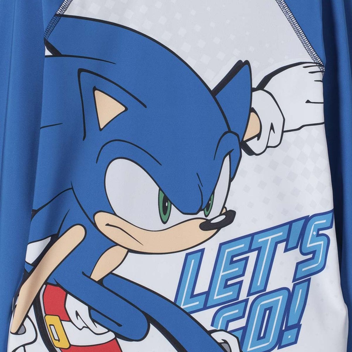 SONIC - Conjunto de baño Sonic manga larga azul y blanco para niño